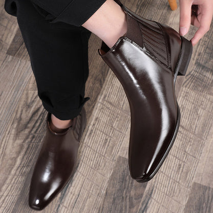 Bottines Chelsea homme bout pointu talon carré