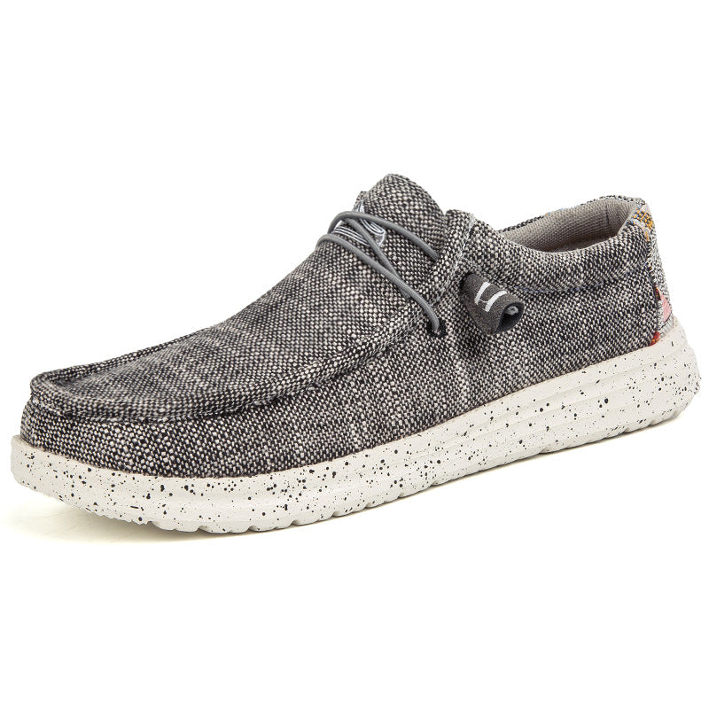 Mocassins toile homme casual à enfiler vue de profil