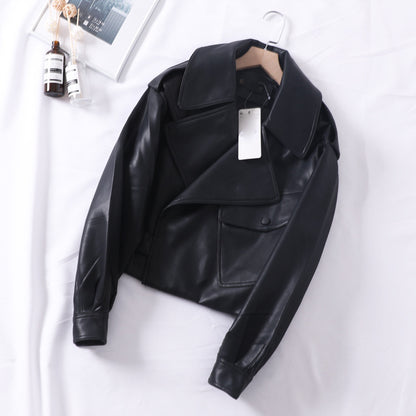 Veste motard courte femme avec zip, coupe slim
