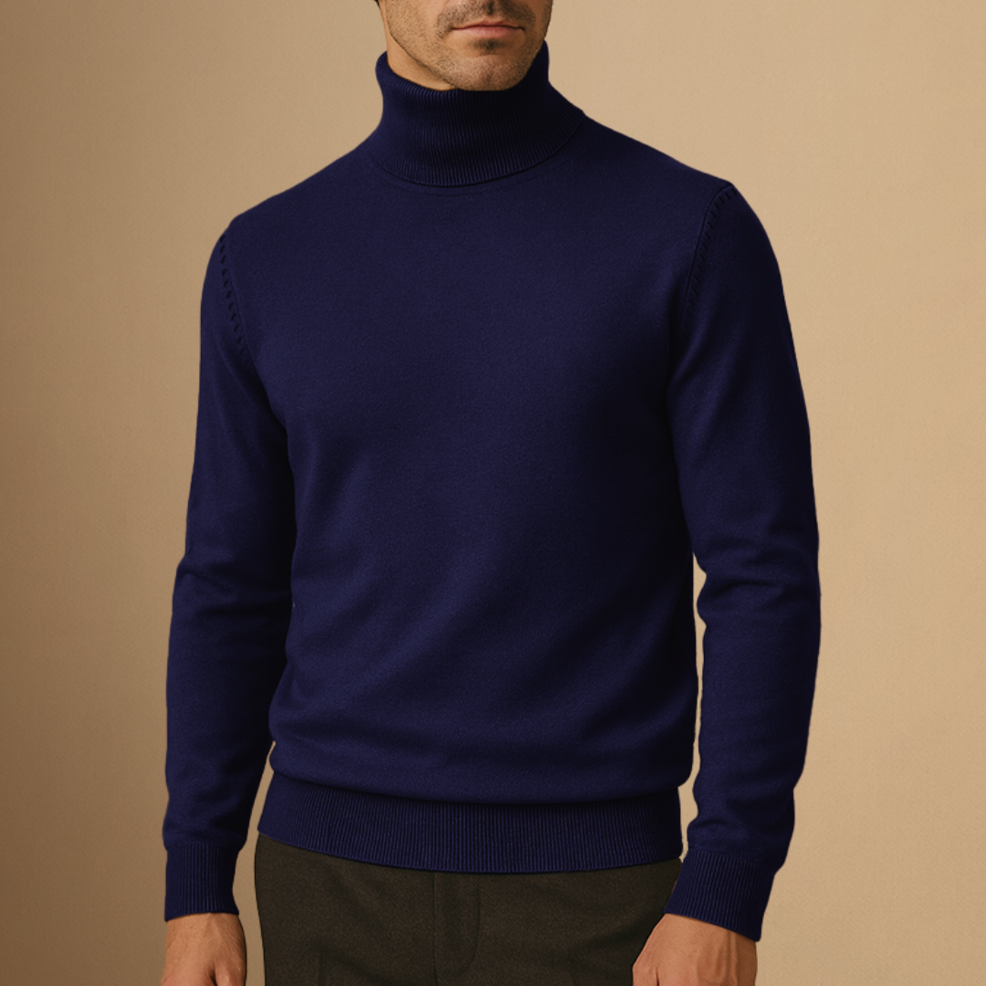 Pull à col roulé pour homme - marine