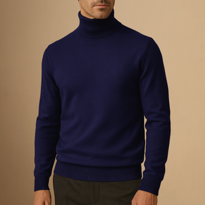 Pull à col roulé pour homme - marine