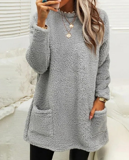 Pull long pour femme - gris