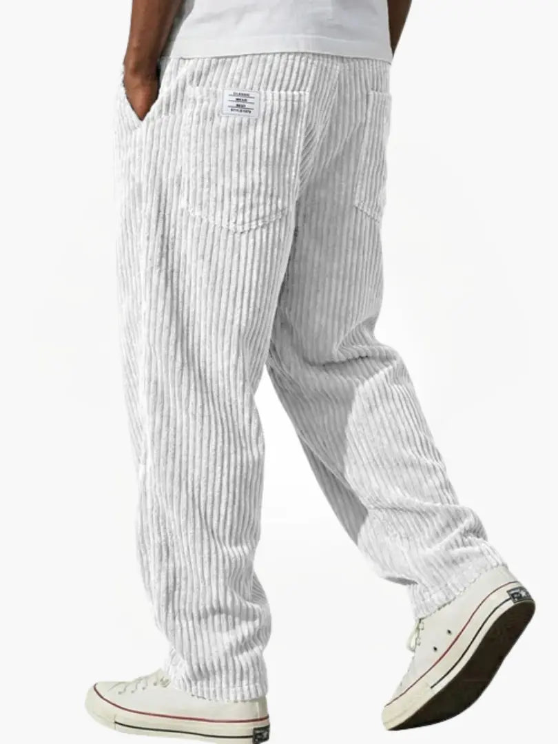 Pantalon côtelé homme vintage coupe droite
