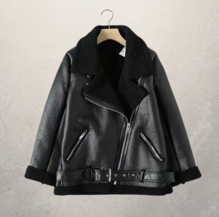 Veste motard femme à col polo en plusieurs coloris