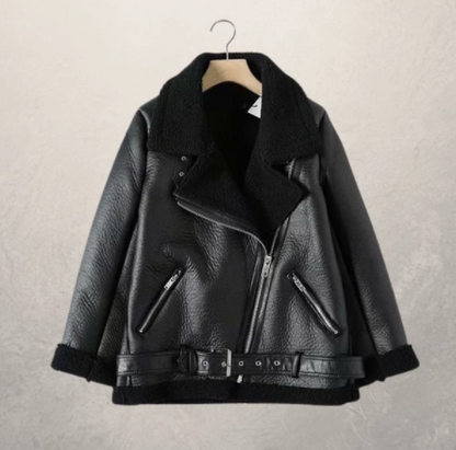 Veste motard femme à col polo en plusieurs coloris