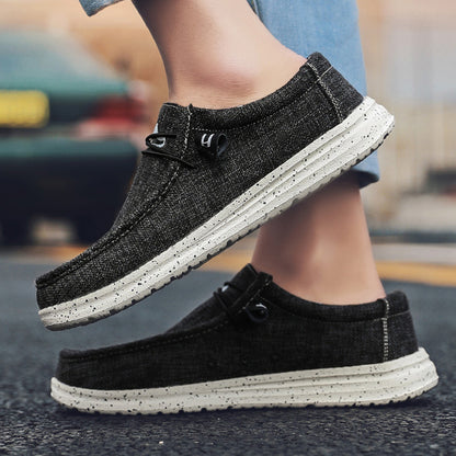 Mocassins toile homme casual à enfiler vue de profil