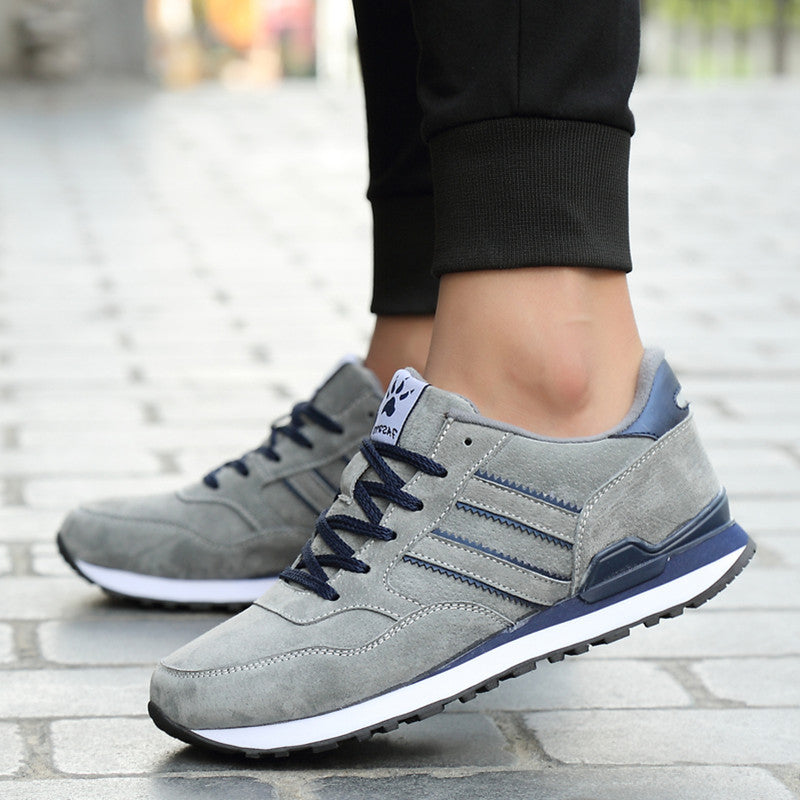 Baskets casual homme gris et bleu