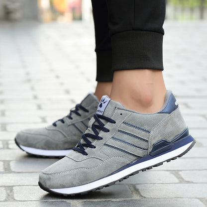 Baskets casual homme gris et bleu