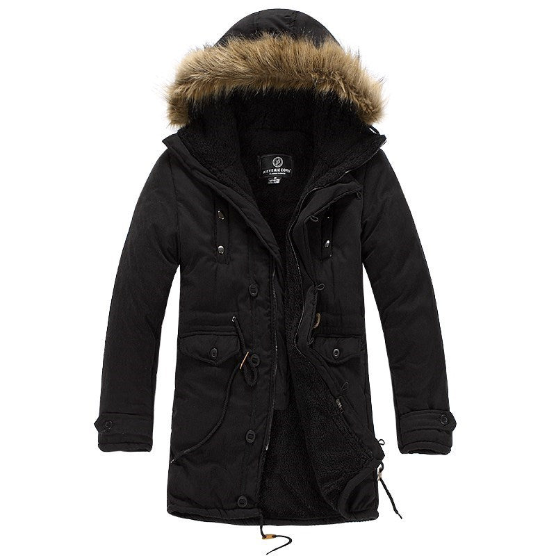 Parka homme à capuche pour l'hiver en kaki