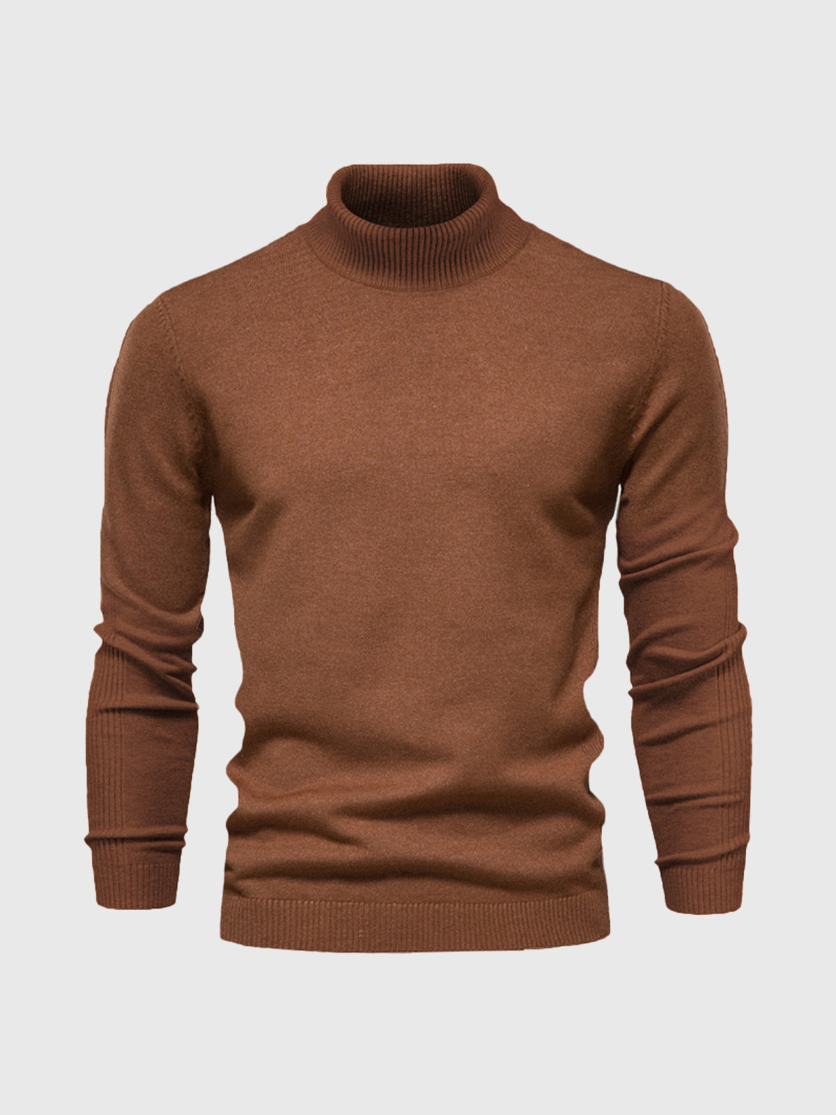 Pull col roulé homme style moderne - marron