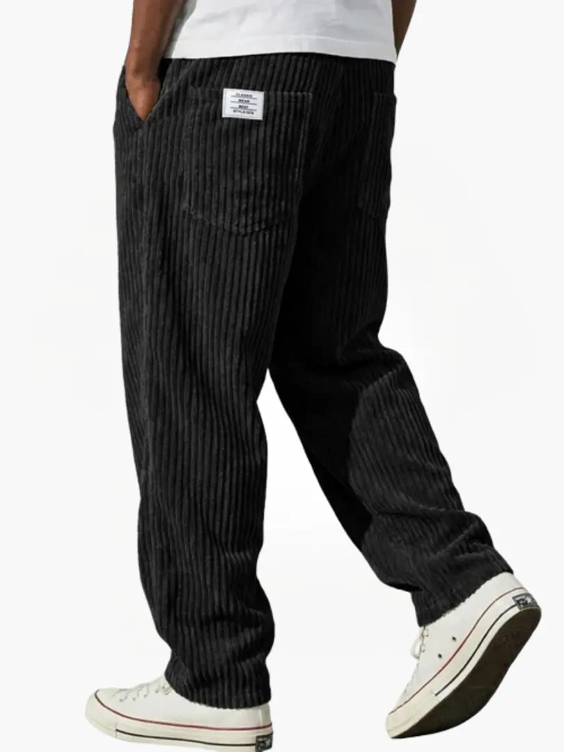 Pantalon côtelé homme vintage coupe droite