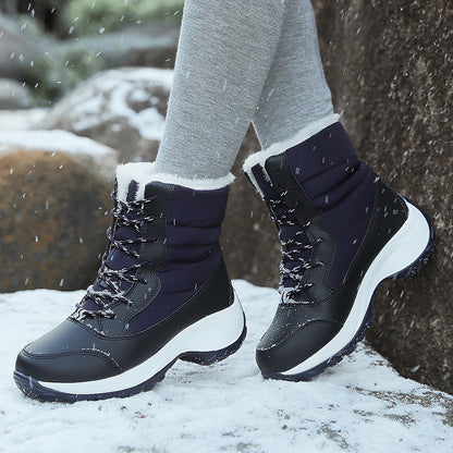 Bottines femme doublées peluche à talon compensé