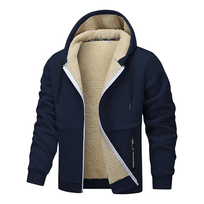 Veste à capuche zippée homme doublée sherpa, vue de face