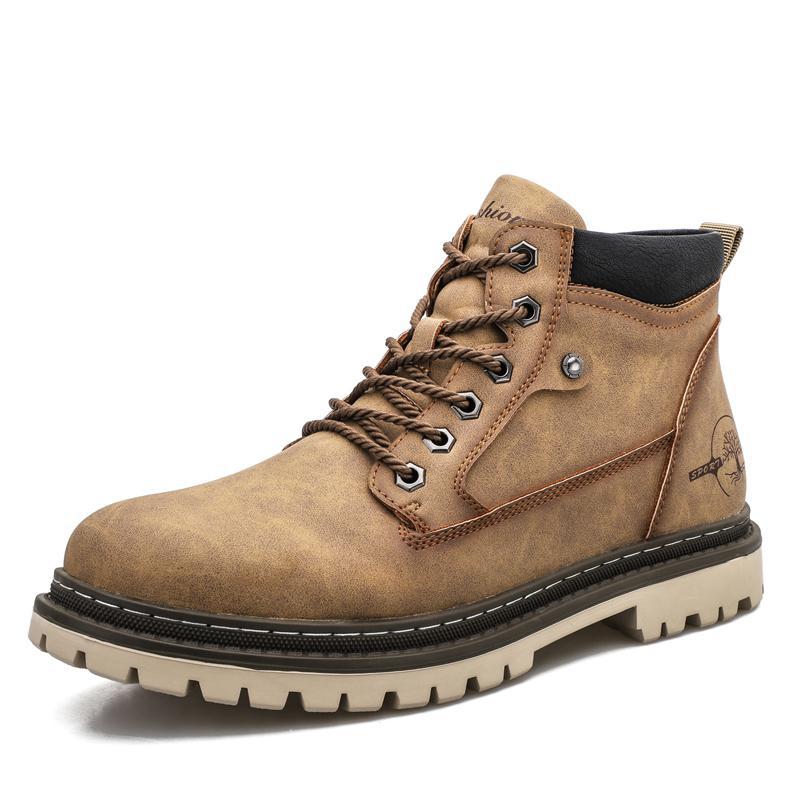 Bottines montantes homme en cuir, style casual