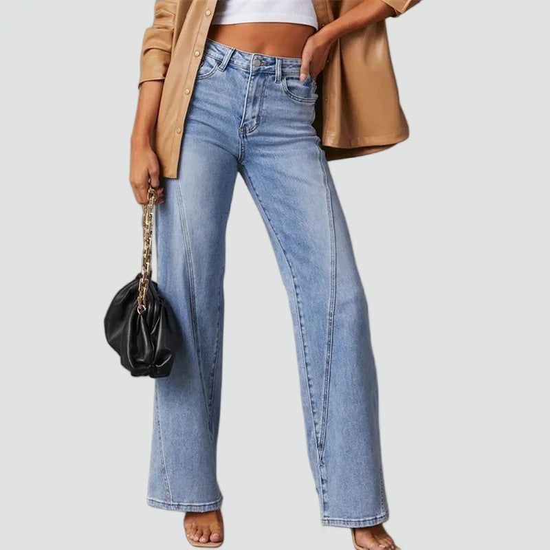 Jean femme coupe wide leg en denim