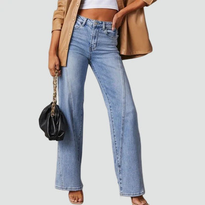 Jean femme coupe wide leg en denim