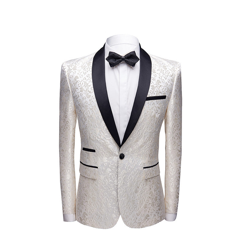 Costume homme pour mariage en bleu, noir, blanc et bordeaux
