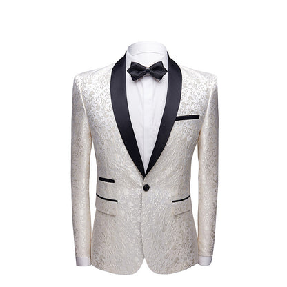 Costume homme pour mariage en bleu, noir, blanc et bordeaux