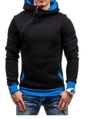 Sweat à capuche zippé homme noir coupe régulière