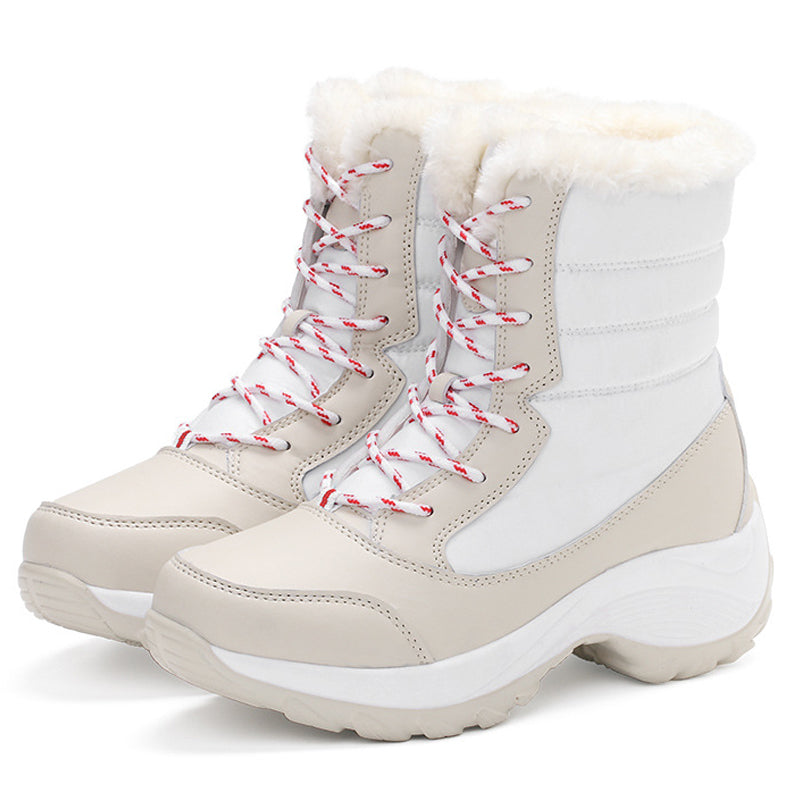 Bottines femme doublées peluche à talon compensé