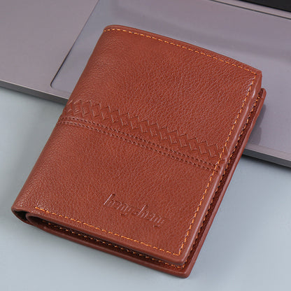 Portefeuille homme court noir à motif géométrique