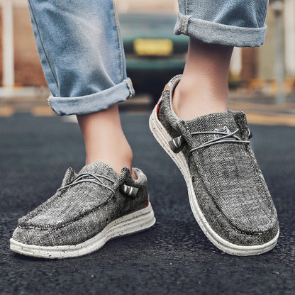 Mocassins toile homme casual à enfiler vue de profil