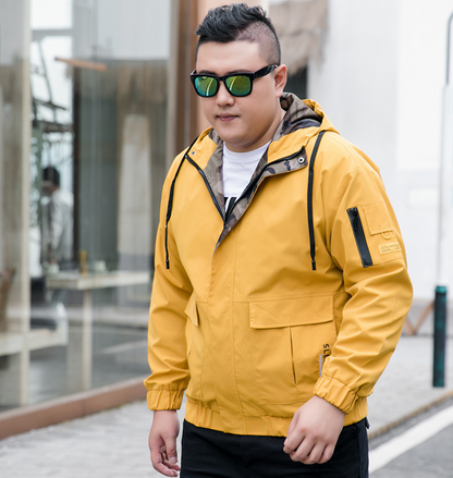 Blouson bomber homme sans col brodé kaki