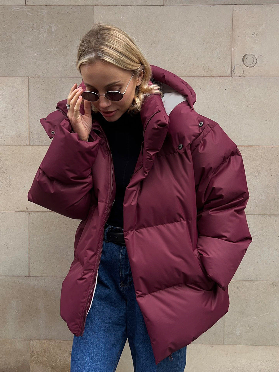 Parka homme à capuche amovible, coupe ample, hiver