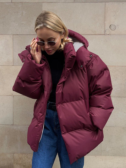 Parka homme à capuche amovible, coupe ample, hiver