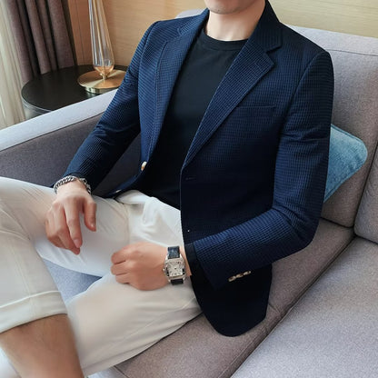 Veste homme gaufrée à manches longues, style décontracté