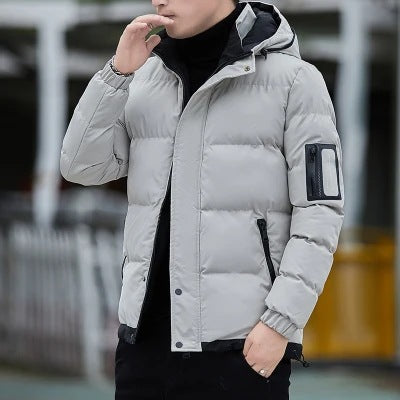 Doudoune homme matelassée à col montant, coloris noir