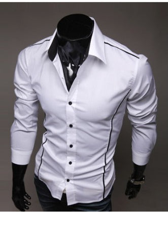 Chemise homme slim à manches longues, plusieurs coloris