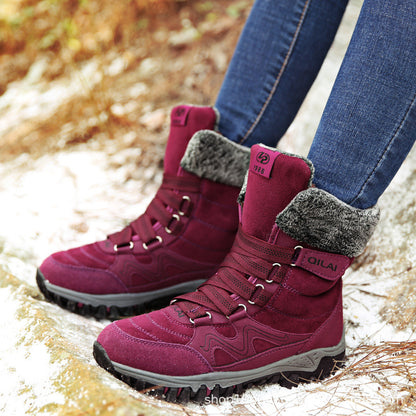 Bottines femme hiver à lacets et talon haut