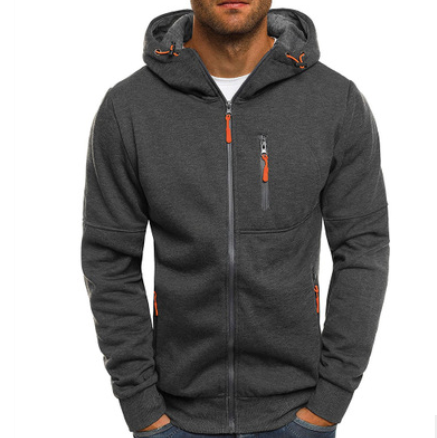 Sweat à capuche zippé homme camouflage jacquard noir