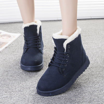 Bottes d'hiver femme doublées peluche vue de profil