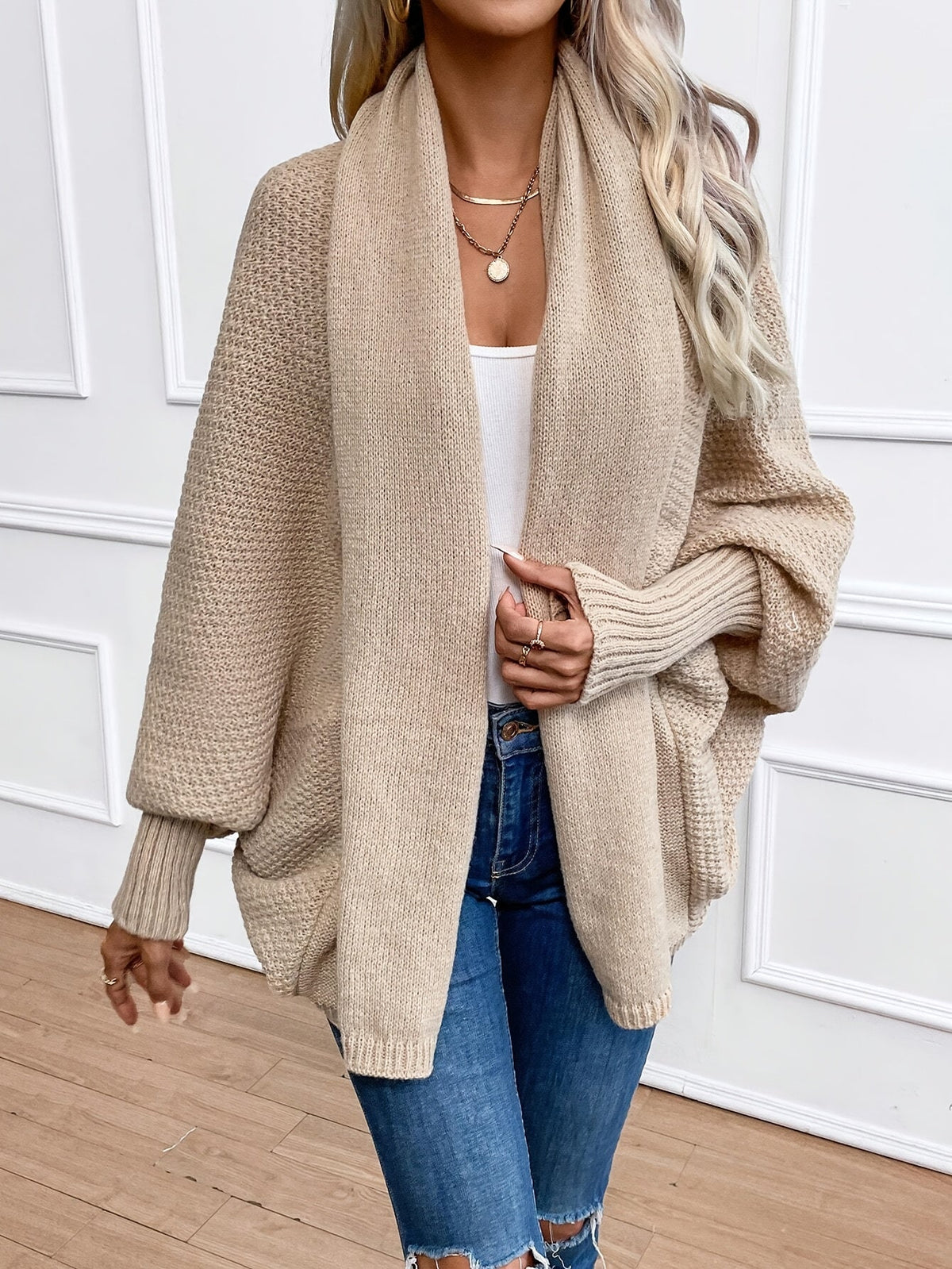 Cardigan long femme en maille