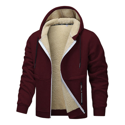 Veste à capuche zippée homme doublée sherpa, vue de face