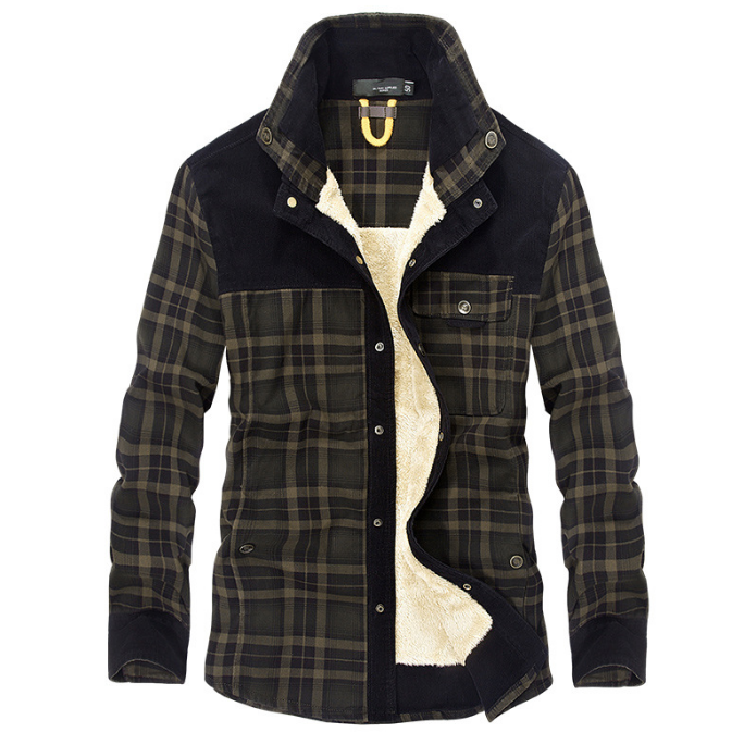 Veste d'hiver homme à carreaux en coton