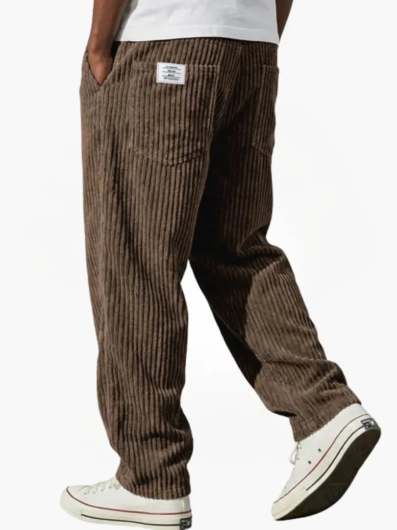 Pantalon côtelé homme vintage coupe droite