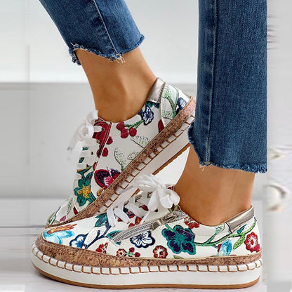 Adèle | Baskets Femme Bohème à Fleurs