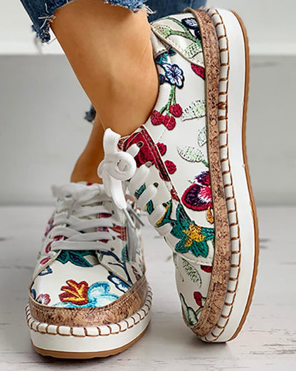 Adèle | Baskets Femme Bohème à Fleurs