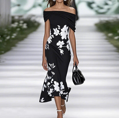 Manon | Robe Longue Fleurie Épaules Dénudées