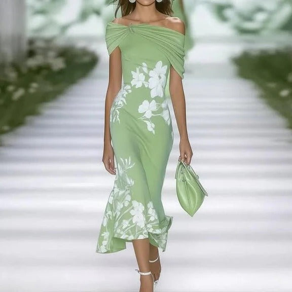 Manon | Robe Longue Fleurie Épaules Dénudées