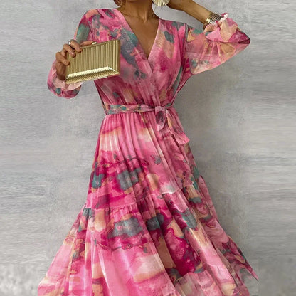 Jade | Robe Maxi Fleurie à Col V
