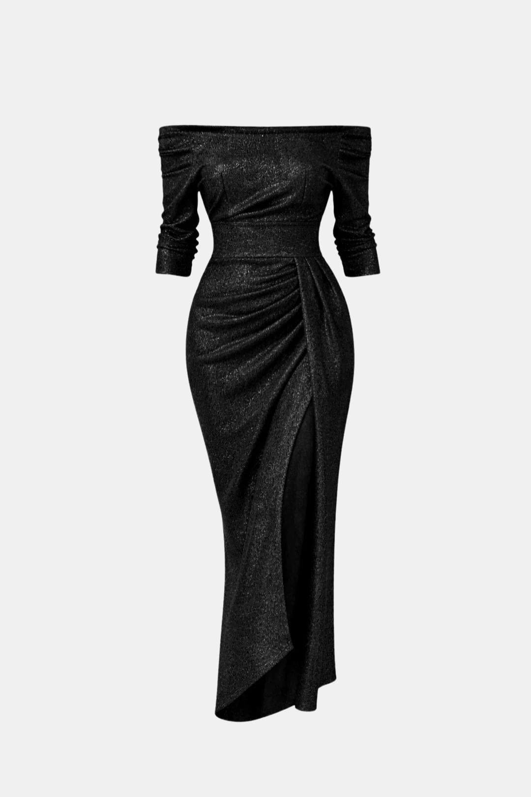 Louise | Robe Longue Drapée Épaules Dénudées