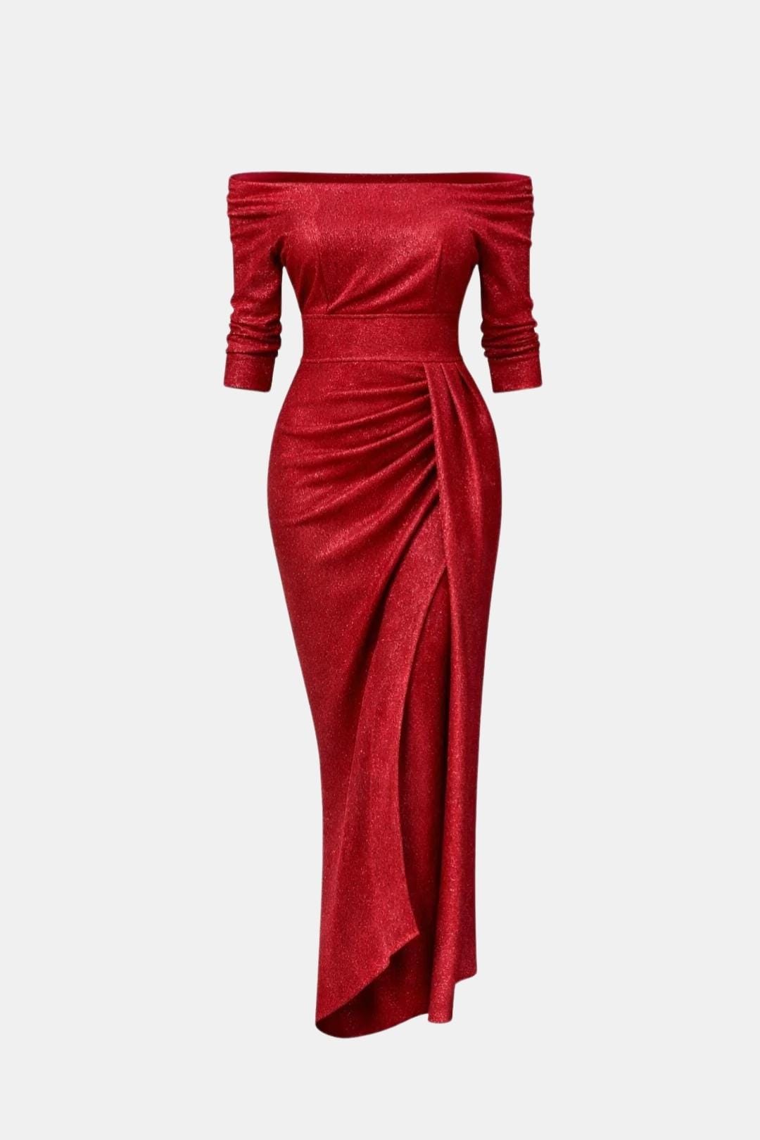 Louise | Robe Longue Drapée Épaules Dénudées