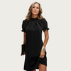 Clémence | Robe Chic Femme à Col Montant et Manches Bouffantes