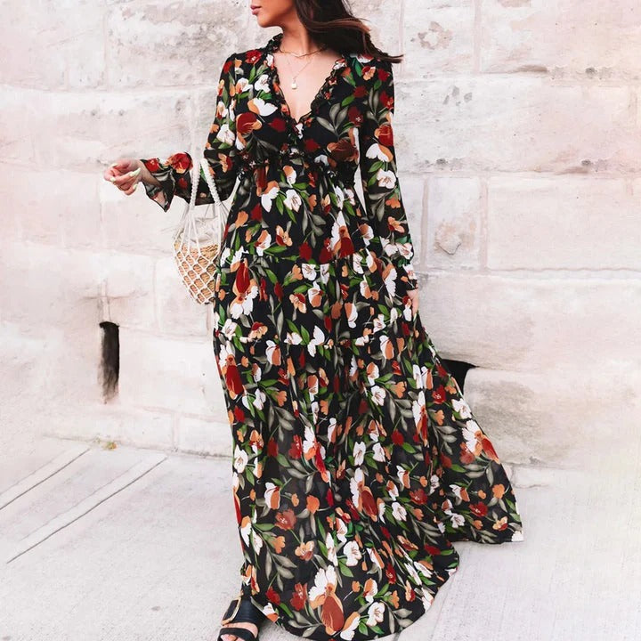 Gabrielle | Robe Longue Bohème Fleurie