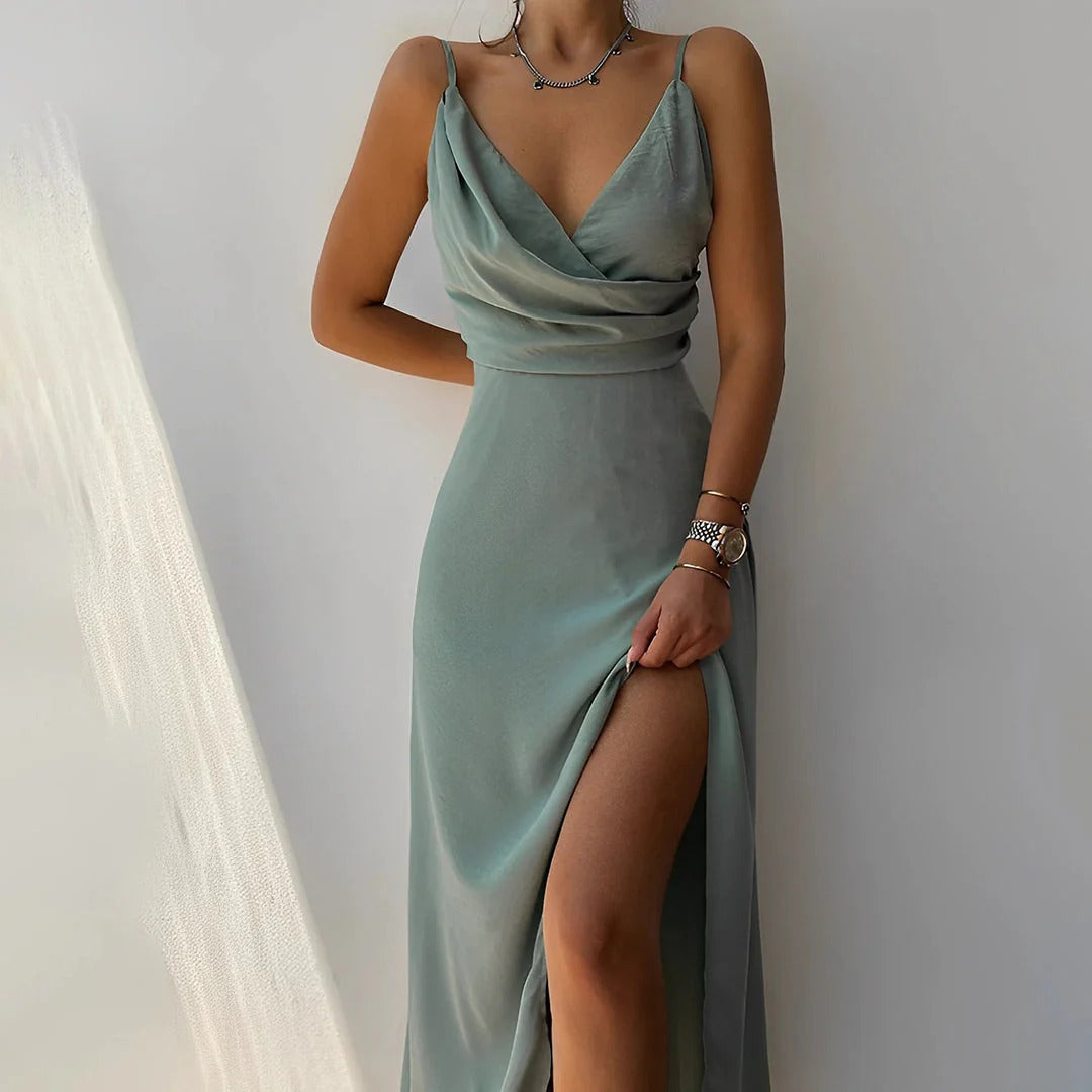 Maëlys | Robe Longue Cache-Cœur Élégante