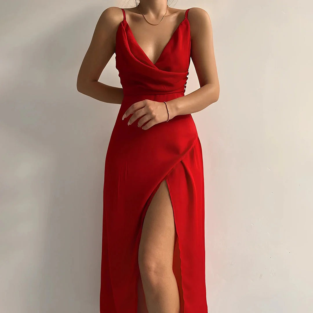 Maëlys | Robe Longue Cache-Cœur Élégante